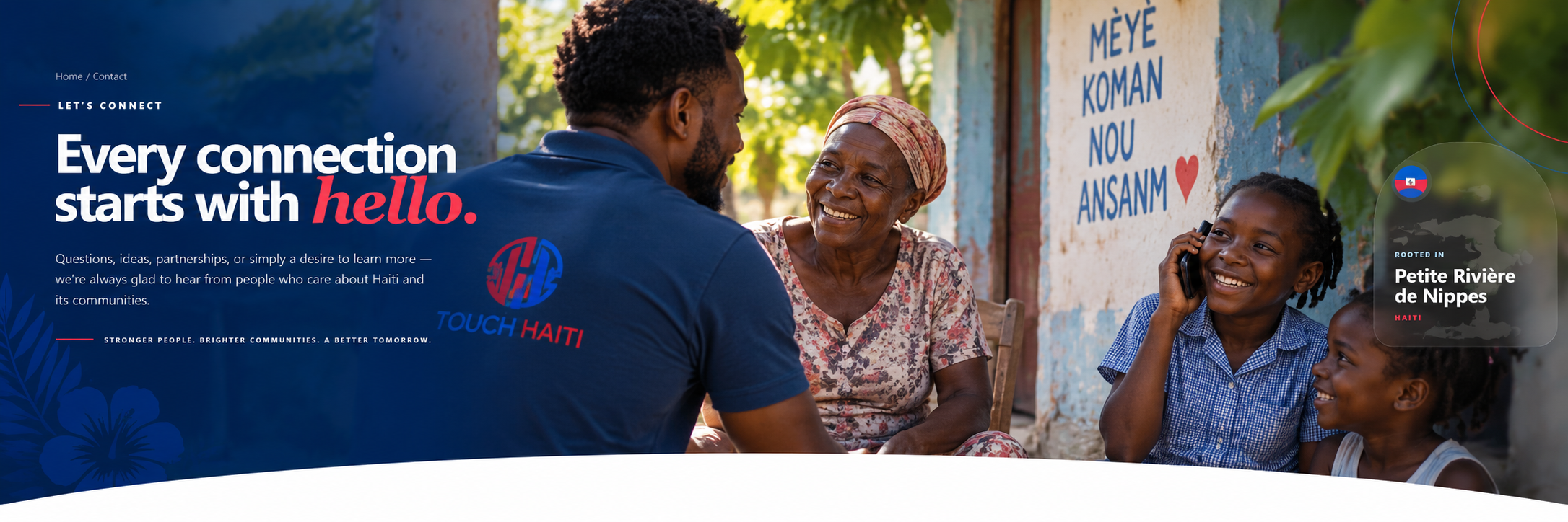Touch Haiti community members connecting and talking together in Haiti